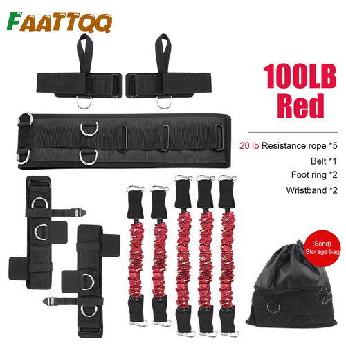 100lb red latex resistance bands boxing full kit — hodgepodge52
