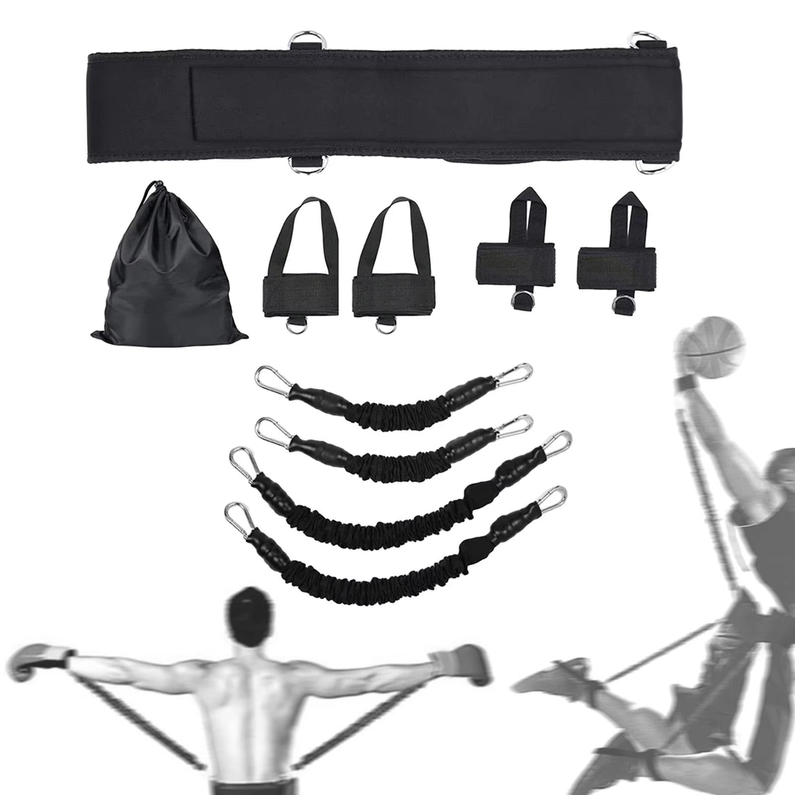 TPE boxing resistance bands complete set waist belt — hodgepodge52
